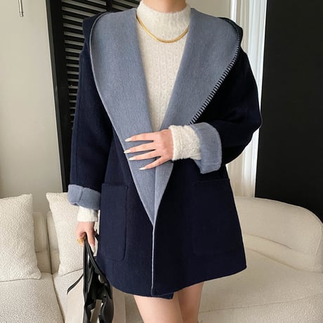 Layered Hood Wool Coat｜レイヤードフードウールミドルコート（5color）　 HA1048