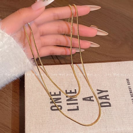 Layered Snake Chain Necklace｜レイヤードスネークチェーンネックレス　HI1010