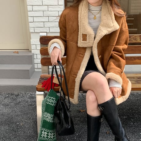 Soft Moka Faux-Fur Jacket｜ソフトモカフェイクファージャケット（2color）　HA1017