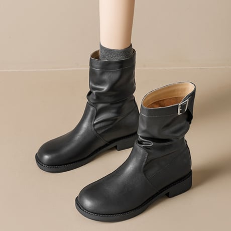 Soft Belt Ankle Boots｜ローヒールベルトアンクルブーツ（3color）　HG1013
