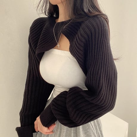 Twist Rib Knit Bolero｜ツイストリブニットボレロ（4color）　HB1083