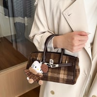 Warm Check Mini Hand Bag｜ウールチェックミニハンドバッグ（3color）　HH1028