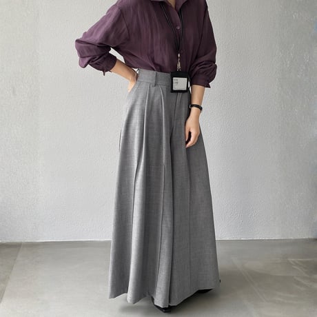 wide pleats long pants｜プリーツワイドロングパンツ（2color）　HC1037