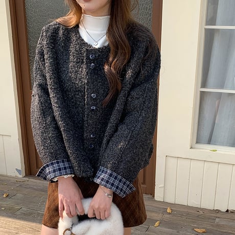 Cozy Boucle Button Jacket｜コージーブークレボタンジャケット（2color）　HA1011