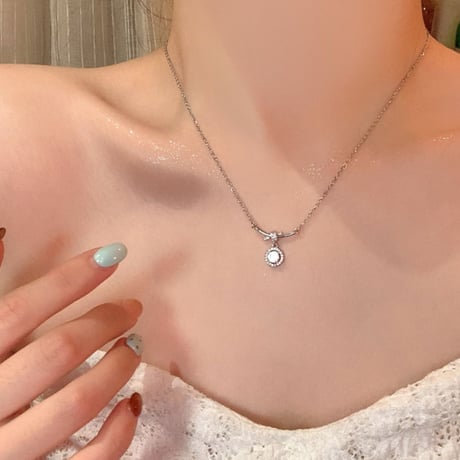 Micro Round Stone Necklace｜マイクロラウンドストーンネックレス　HI1007