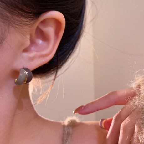 Soft Color Block Earrings｜ソフトカラーブロックピアス　HI1014