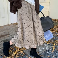 Bloom Dot Midi Skirt｜フリルドットミディスカート　HD1009