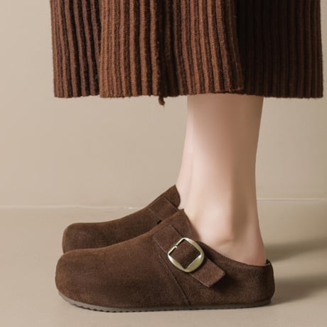 Soft Suede Buckle Shoes｜スエード調バックルフラットシューズ（3color）　 HG1011