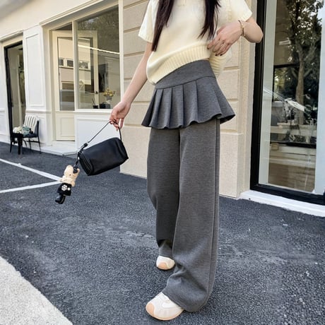 Peplum Wide Leg Pants｜ペプラムワイドレッグパンツ（2color）　HC1033