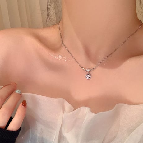 Micro Round Stone Necklace｜マイクロラウンドストーンネックレス　HI1007