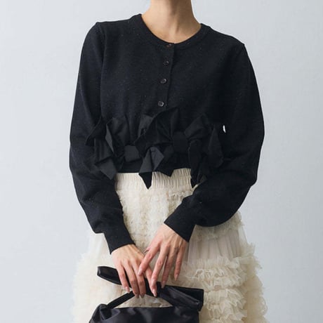 Ribbon Hem Knit Cardigan｜リボンヘムショートニットカーディガン（3color）　HA1061