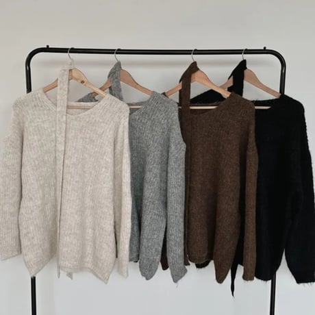 Soft Choker Knit Top｜チョーカーデザインゆるニット（4color）　HB1061