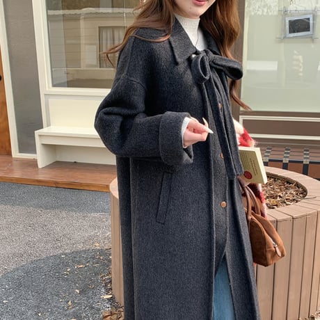 Ribbon Double Wool Coat｜リボンタイダブルウールコート（4color）　HA1004