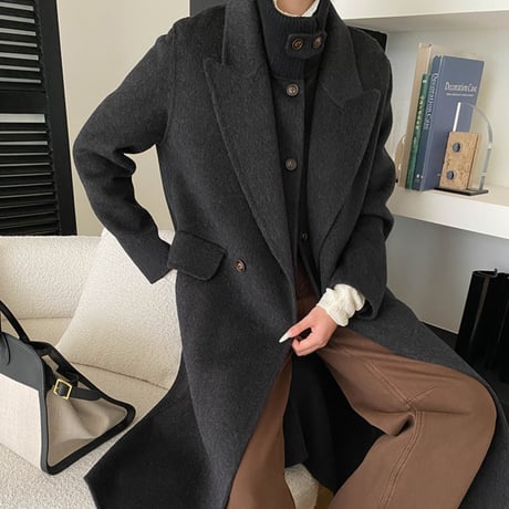 Layered Wool Set Coat｜レイヤードウールベスト＆ロングコートセット（4color）　 HF1001