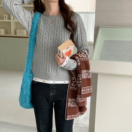 Soft Cable Layered Knit｜ソフトケーブルレイヤードニット（5color）　HB1009