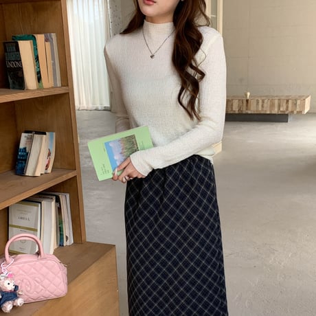 Crinkle Mockneck Top｜クリンクルモックネックトップス（6color）　HB1008