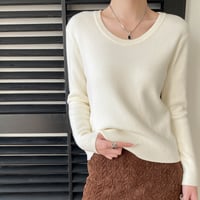 Soft Rib U-Neck Knit｜ソフトリブUネックニット（3color）　HB1030