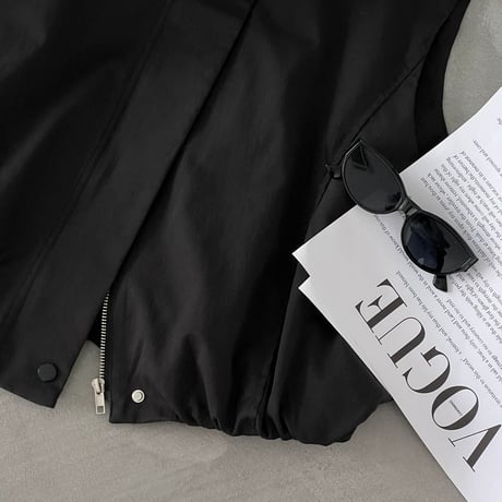 tand collar zip vest｜スタンドカラージップベスト（2color）　HB1091