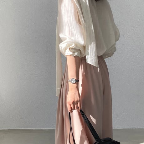 sheer chiffon tie blouse｜シアーシフォンタイブラウス（2color）　HB1086