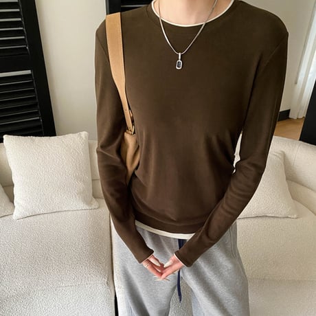 Shirring Layered Long Tee｜サイドシャーリングレイヤードトップス（3color）　HB1049