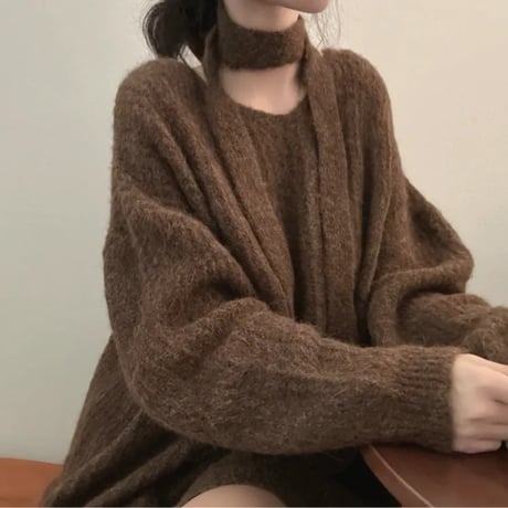 Soft Choker Knit Top｜チョーカーデザインゆるニット（4color）　HB1061