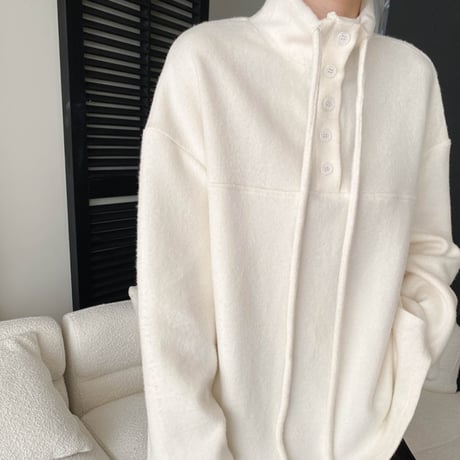 Button Highneck Pullover｜ ボタンハイネックプルオーバー （3color）　 HB1038