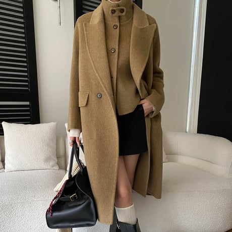 Layered Wool Set Coat｜レイヤードウールベスト＆ロングコートセット（4color）　 HF1001
