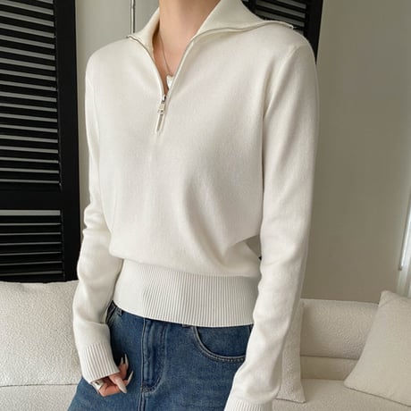 Half Zip Rib Knit｜ハーフジップリブニット（5color）　 HB1046