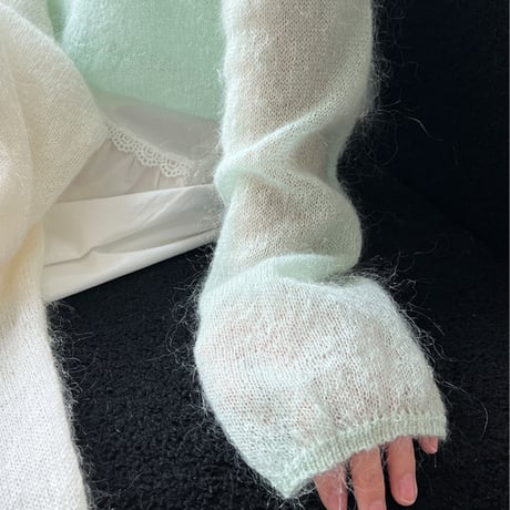 Sheer Mohair Knit｜シアーモヘアオフショルダールーズニット（6color）　HB1076