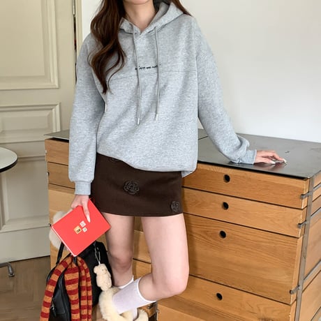 Warm Minimal Logo Hoodie｜刺繍ロゴミニマルフーディ（5color）　HB1000
