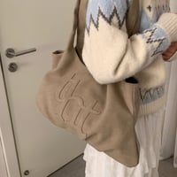 Soft Suede Logo Tote Bag｜ソフトスエードロゴトートバッグ（4color）　 HH1008