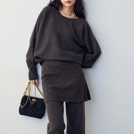 Layer Knit Set｜レイヤード風ニットセットアップ（3color）　HF1009