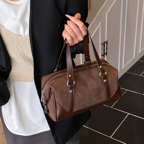 Suede Touch Mini Boston Bag｜スエード調ミニボストンバッグ（2color）　HH1030