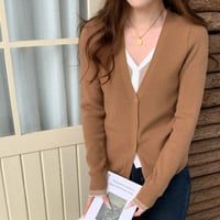 Rib V-Neck Cardigan｜リブVネックカーディガン（4color）　HA1016