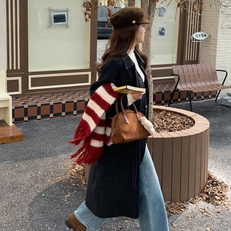 Ribbon Double Wool Coat｜リボンタイダブルウールコート（4color）　HA1004