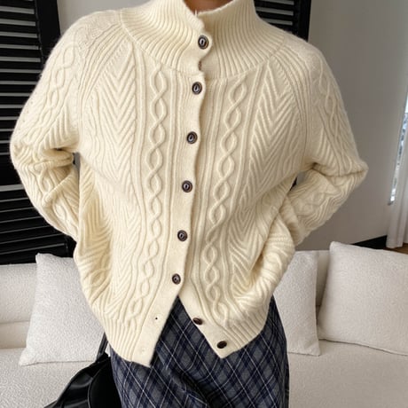 Classic Cable Knit Cardigan｜クラシックケーブルニットカーディガン（5color）　 HA1037