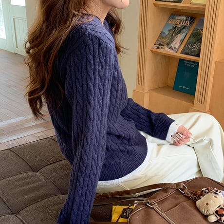 Soft Cable Layered Knit｜ソフトケーブルレイヤードニット（5color）　HB1009