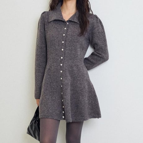 Button Knit Dress｜ボタンニットワンピース（3color）　HE1005