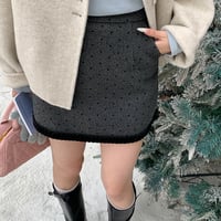 Wool Dot Trim Mini Skirt｜ウールドットトリムミニスカート（2color）　HD1007