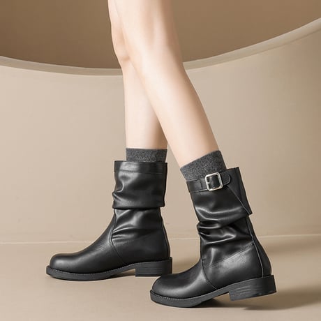 Soft Belt Ankle Boots｜ローヒールベルトアンクルブーツ（3color）　HG1013
