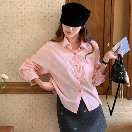 Airy Stripe Cotton Shirt｜エアリーストライプベーシックシャツ（3color）　HB1073