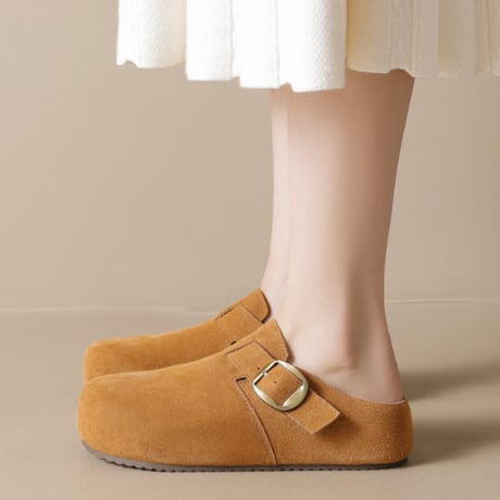 Soft Suede Buckle Shoes｜スエード調バックルフラットシューズ（3color）　 HG1011