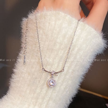 Micro Round Stone Necklace｜マイクロラウンドストーンネックレス　HI1007