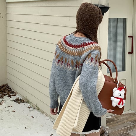 Nordic Pattern Cozy Knit｜ノルディックパターンコージーニット（2color）　HB1019