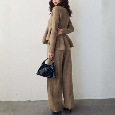 Knit Peplum Set｜フリルペプラムニットセットアップ（3color）　HF1010
