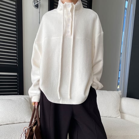Button Highneck Pullover｜ ボタンハイネックプルオーバー （3color）　 HB1038