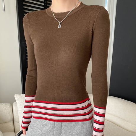 Soft Stripe Rib Knit｜ ソフトストライプリブニット（4color）　 HB1040
