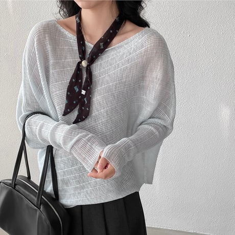 sheer loose rib knit｜シアールーズリブニット（7color）　HB1088