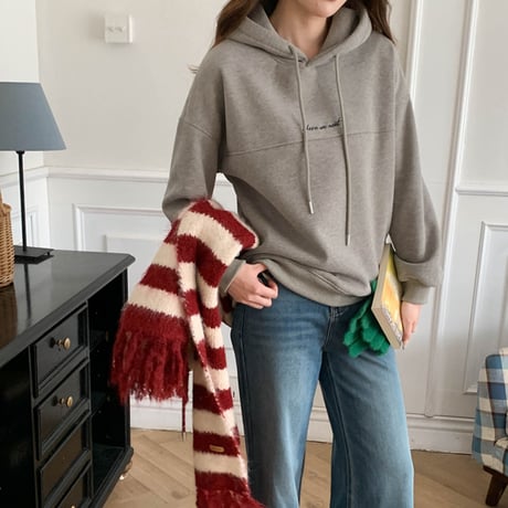 Warm Minimal Logo Hoodie｜刺繍ロゴミニマルフーディ（5color）　HB1000