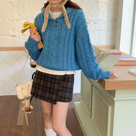 Nostalgic Cable Knit｜レトロケーブルルーズセーター（5color）　HB1004
